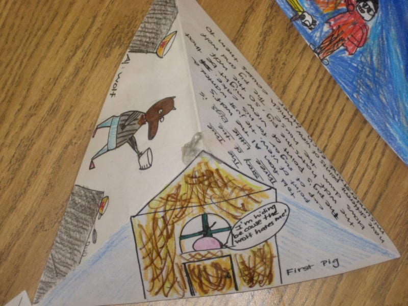 ampere pyramid shaped papers formen with details for a book report on everyone side